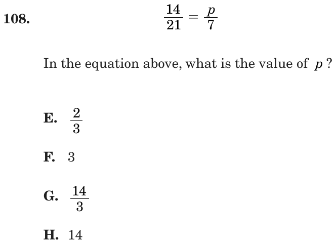 Question 108 as printed on page 163 of the DOE handbook.