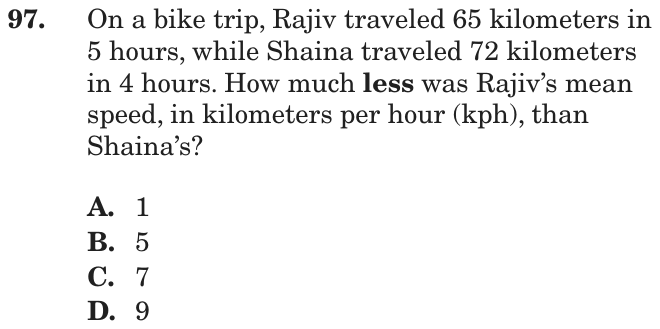 Question 97 as printed on page 160 of the DOE handbook.