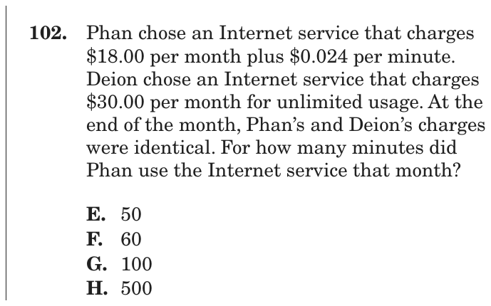 Question 102 as printed on page 161 of the DOE handbook.