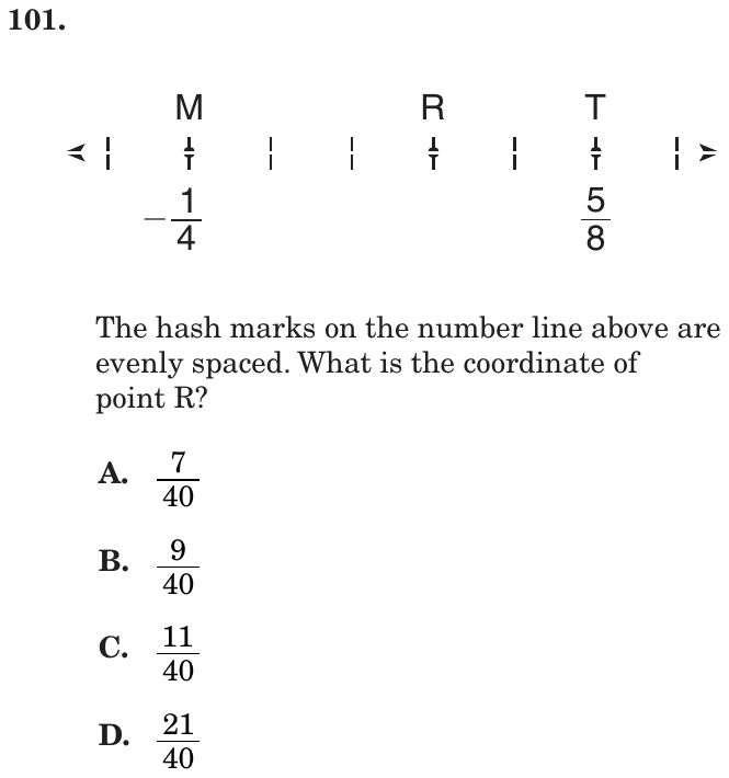 Question 101 as printed on page 161 of the DOE handbook.