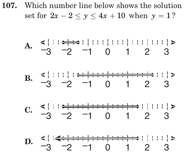 Question 107 as printed on page 163 of the DOE handbook.
