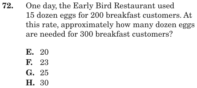 Question 72 as printed on page 155 of the DOE handbook.
