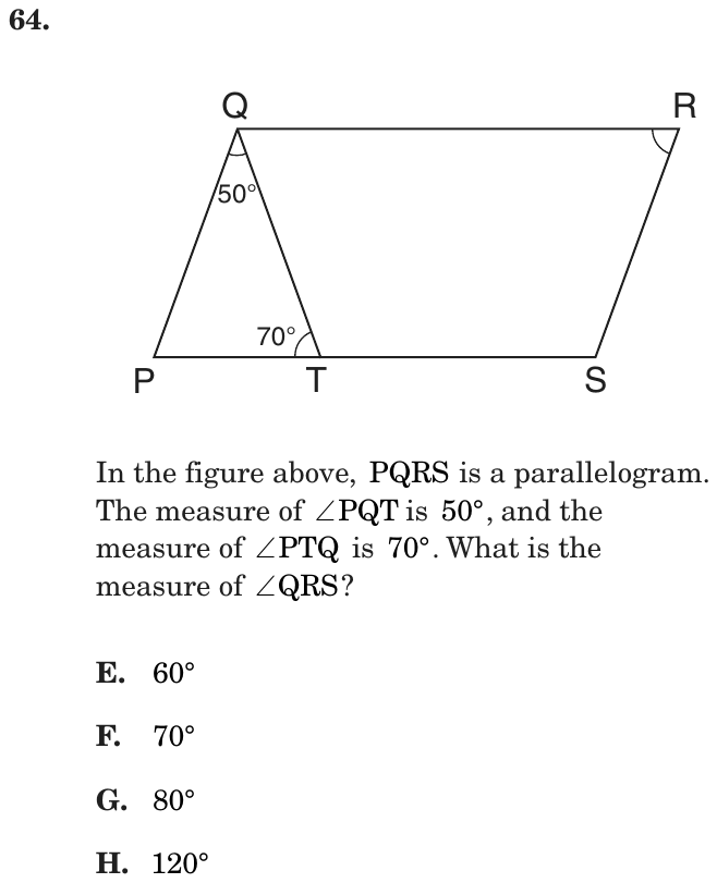 Question 64 as printed on page 154 of the DOE handbook.