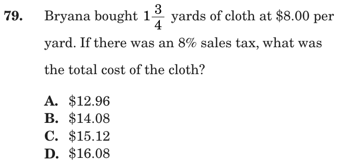 Question 79 as printed on page 157 of the DOE handbook.