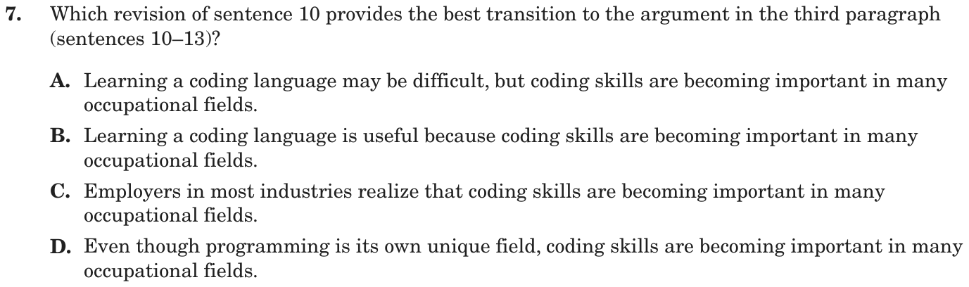 Question 7 as printed on page 65 of the DOE handbook.