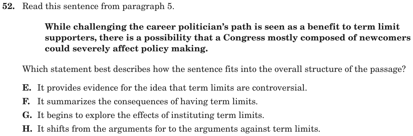 Question 52 as printed on page 93 of the DOE handbook.