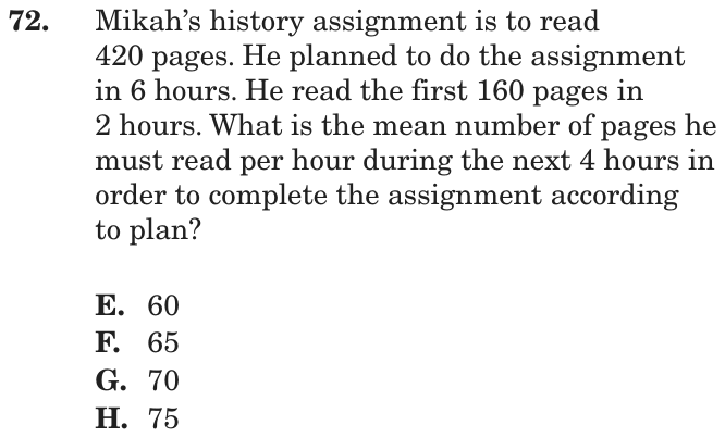 Question 72 as printed on page 99 of the DOE handbook.