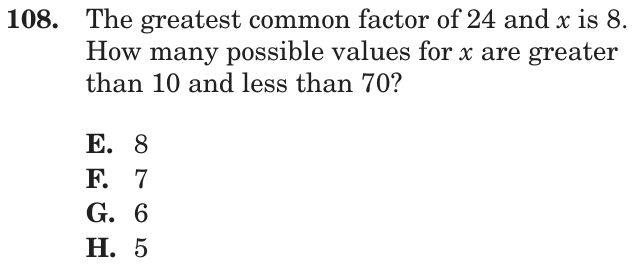 Question 108 as printed on page 106 of the DOE handbook.