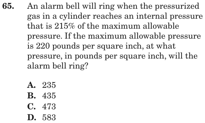 Question 65 as printed on page 98 of the DOE handbook.