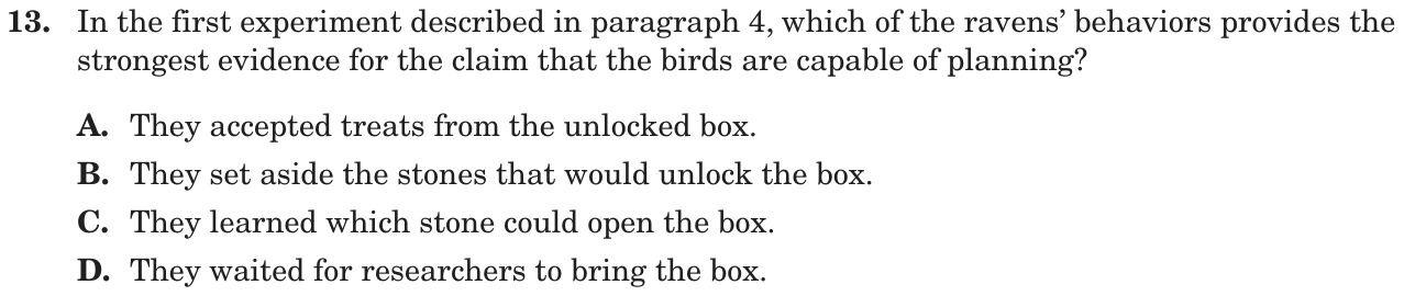 Question 13 as printed on page 152 of the DOE handbook.