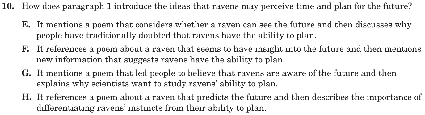 Question 10 as printed on page 151 of the DOE handbook.
