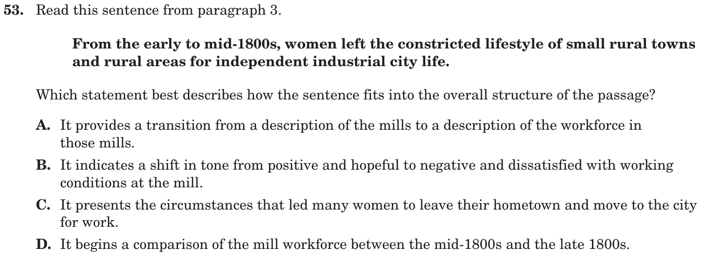 Question 53 as printed on page 174 of the DOE handbook.