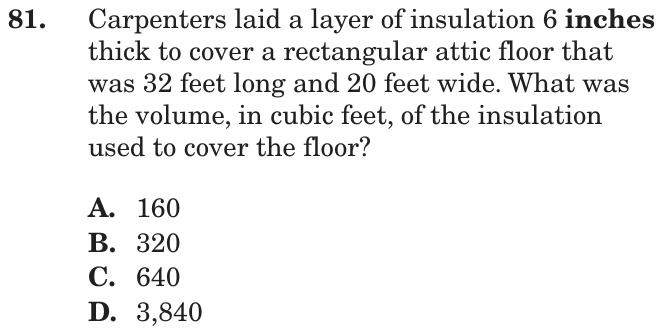 Question 81 as printed on page 181 of the DOE handbook.