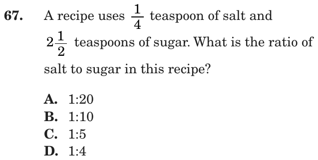 Question 67 as printed on page 178 of the DOE handbook.