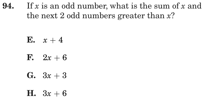 Question 94 as printed on page 183 of the DOE handbook.