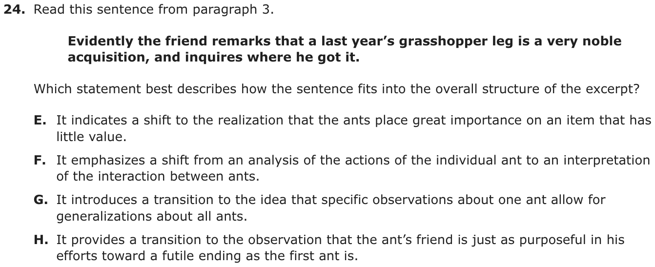 Question 24 as printed on page 165 of the DOE handbook.