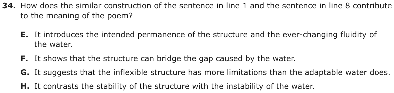 Question 34 as printed on page 173 of the DOE handbook.