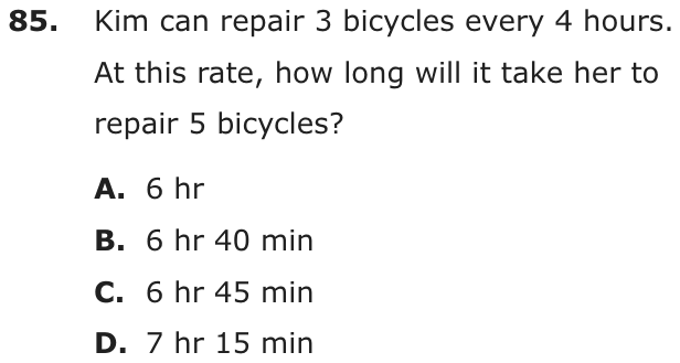 Question 85 as printed on page 194 of the DOE handbook.