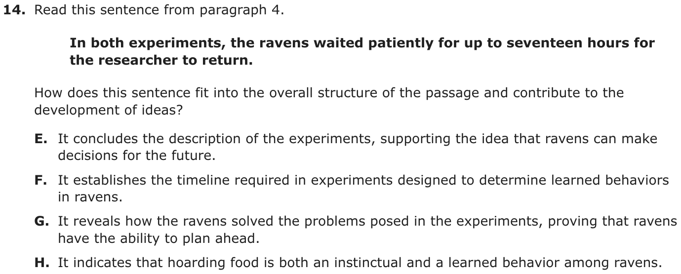 Question 14 as printed on page 44 of the DOE handbook.