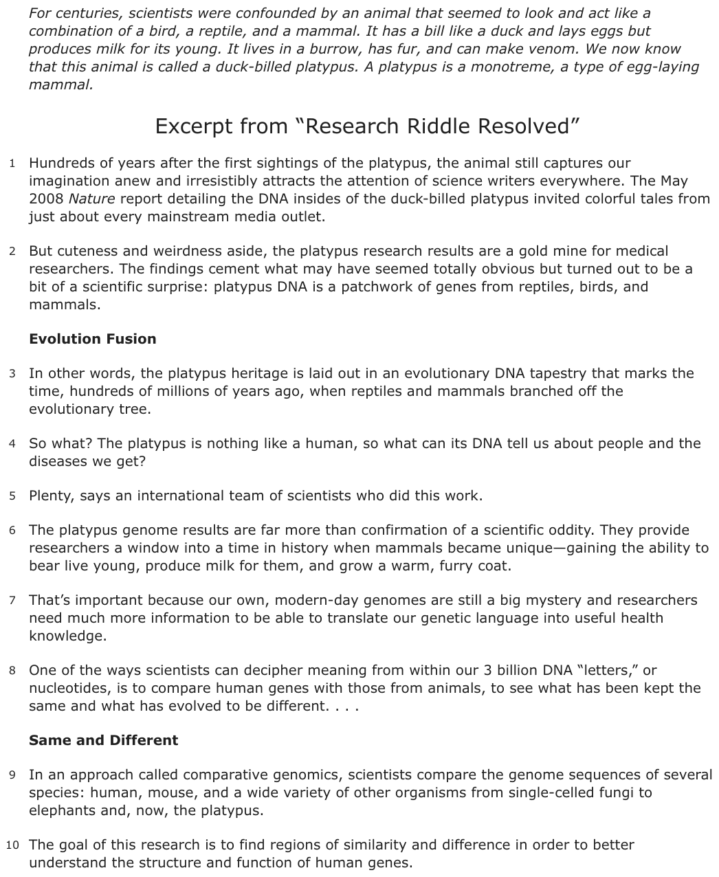 The passage “Excerpt from “Research Riddle Resolved”” as printed on page 66 of the DOE handbook.