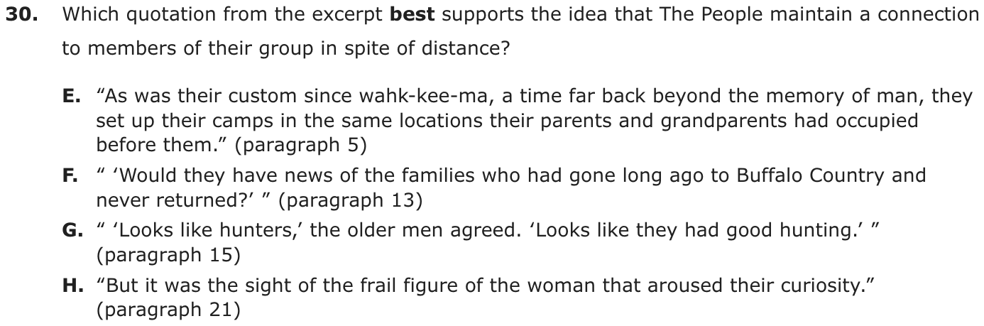 Question 30 as printed on page 57 of the DOE handbook.