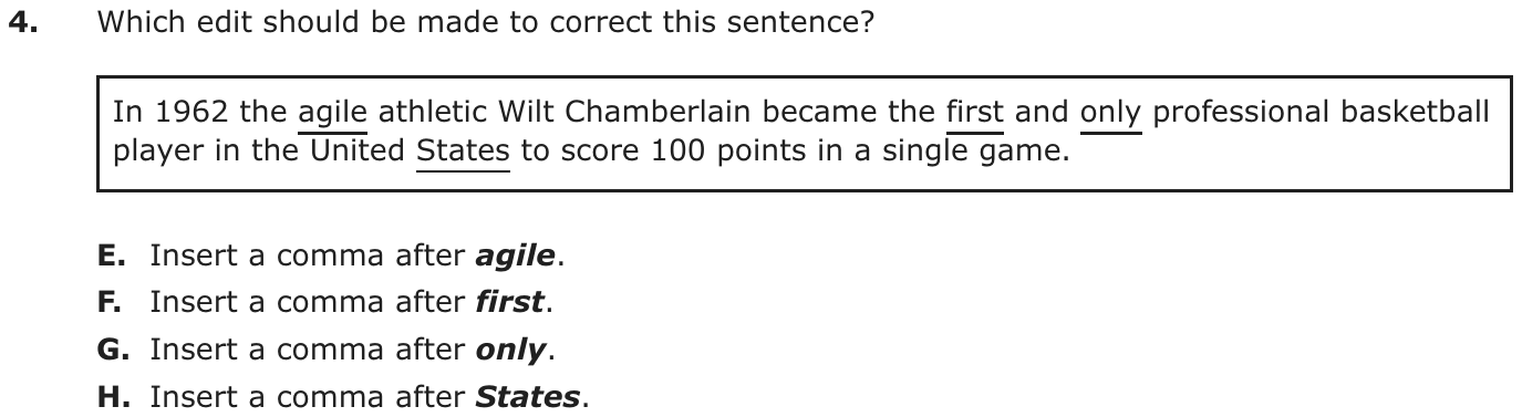 Question 4 as printed on page 37 of the DOE handbook.