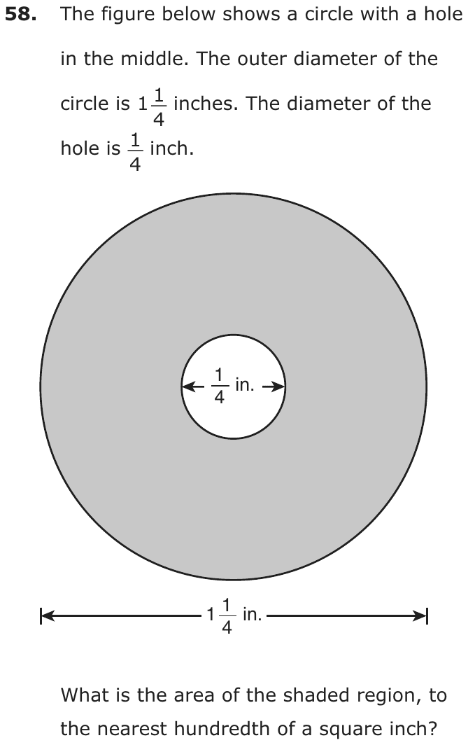 Question 58 as printed on page 79 of the DOE handbook.