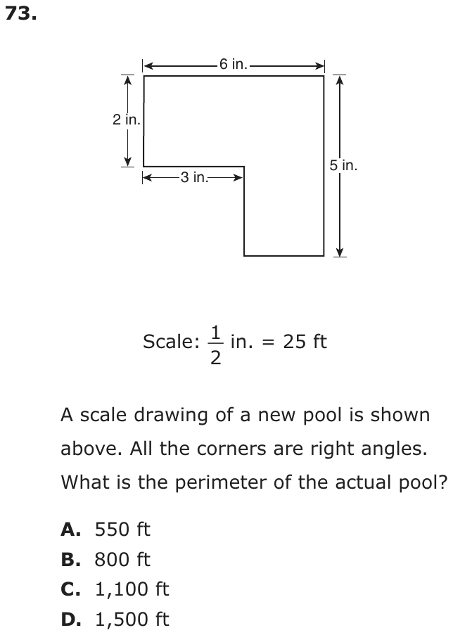 Question 73 as printed on page 83 of the DOE handbook.
