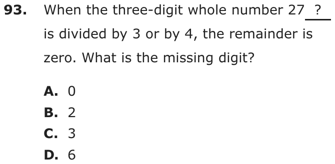 Question 93 as printed on page 89 of the DOE handbook.