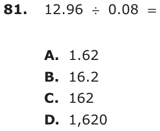 Question 81 as printed on page 85 of the DOE handbook.