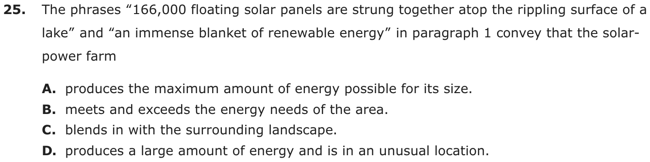 Question 25 as printed on page 175 of the DOE handbook.