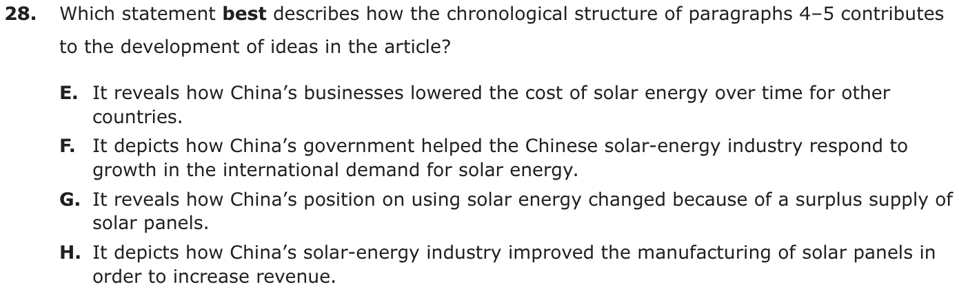 Question 28 as printed on page 176 of the DOE handbook.