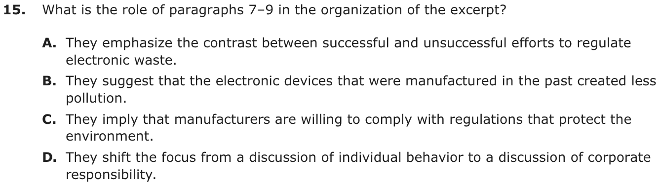 Question 15 as printed on page 168 of the DOE handbook.