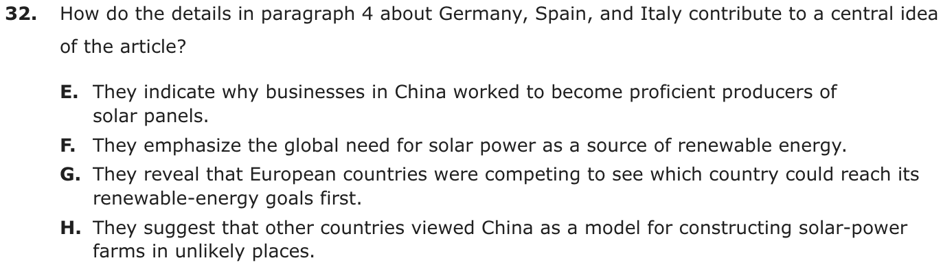 Question 32 as printed on page 177 of the DOE handbook.
