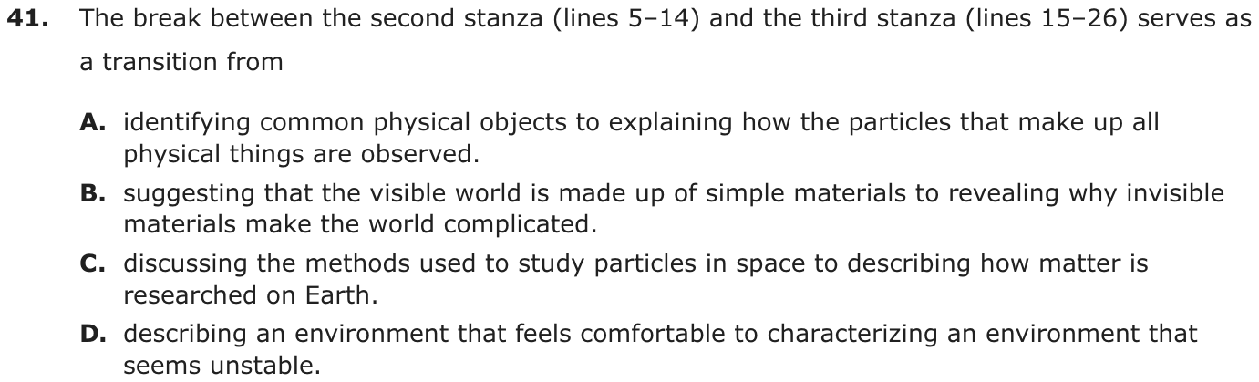 Question 41 as printed on page 185 of the DOE handbook.