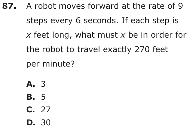 Question 87 as printed on page 205 of the DOE handbook.
