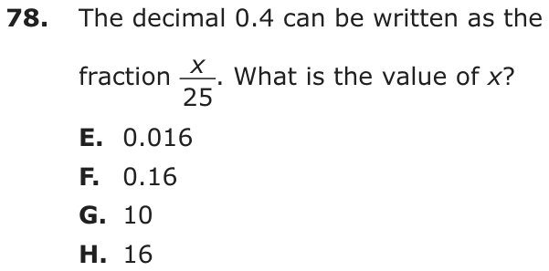 Question 78 as printed on page 202 of the DOE handbook.