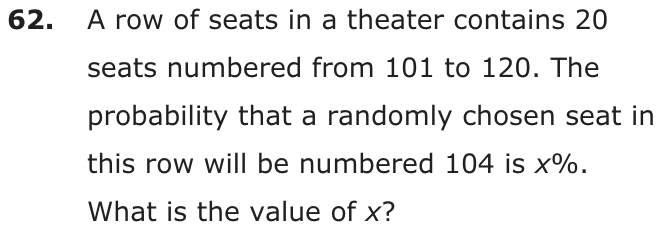 Question 62 as printed on page 198 of the DOE handbook.