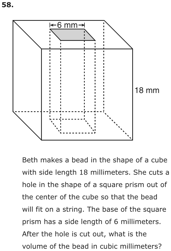 Question 58 as printed on page 197 of the DOE handbook.