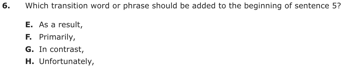 Question 6 as printed on page 39 of the DOE handbook.