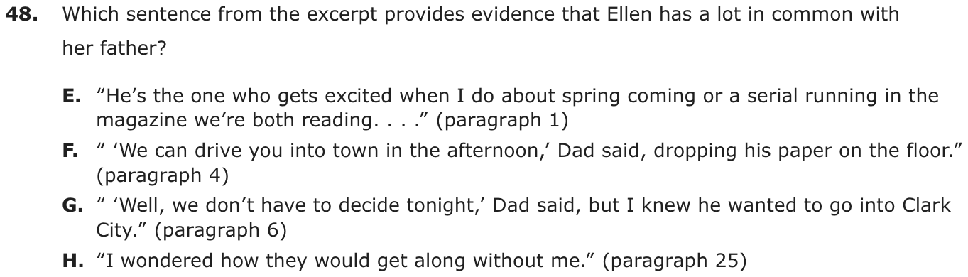 Question 48 as printed on page 67 of the DOE handbook.