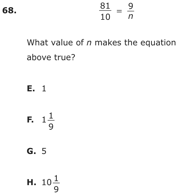Question 68 as printed on page 78 of the DOE handbook.