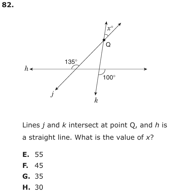 Question 82 as printed on page 82 of the DOE handbook.