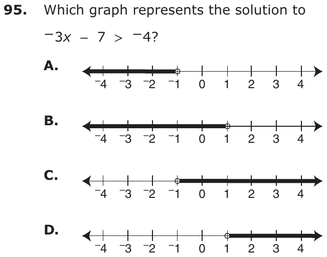 Question 95 as printed on page 85 of the DOE handbook.