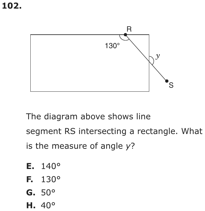 Question 102 as printed on page 87 of the DOE handbook.