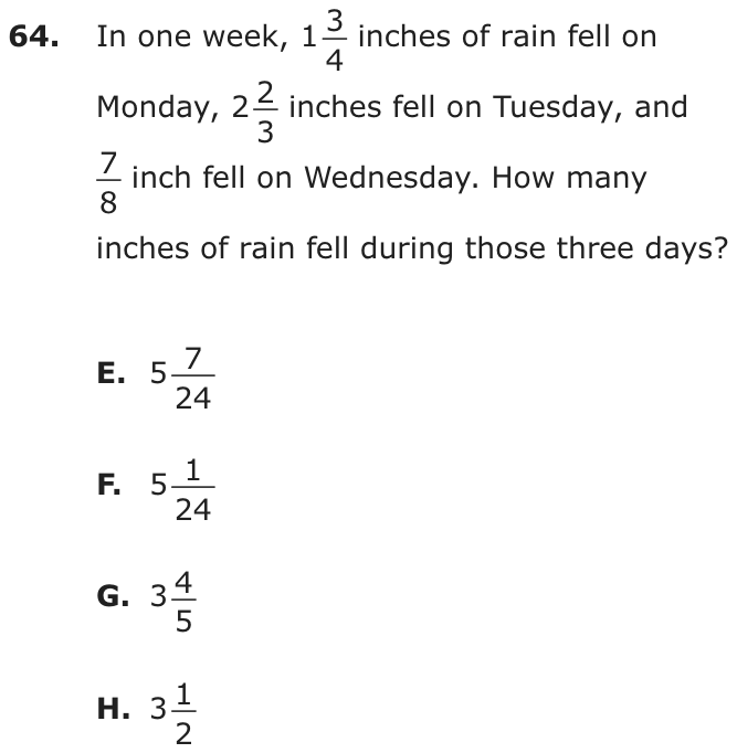 Question 64 as printed on page 77 of the DOE handbook.