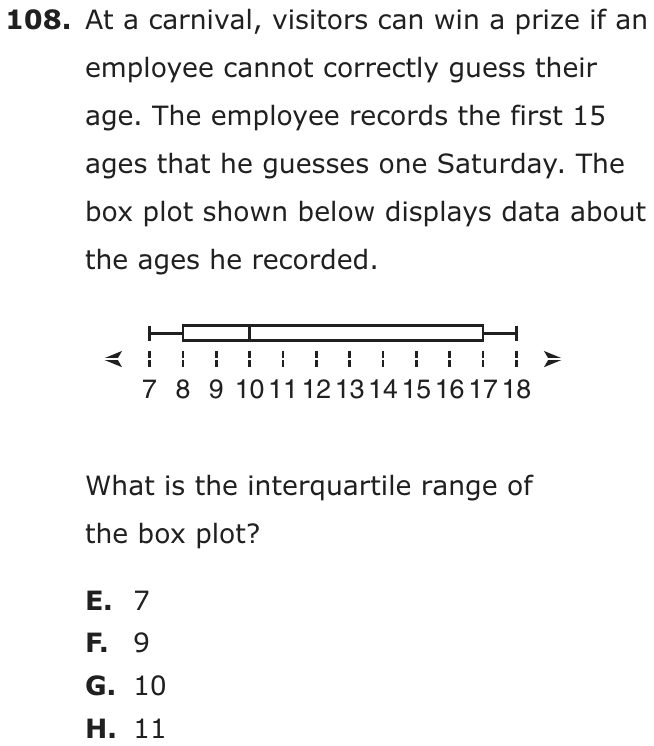 Question 108 as printed on page 89 of the DOE handbook.