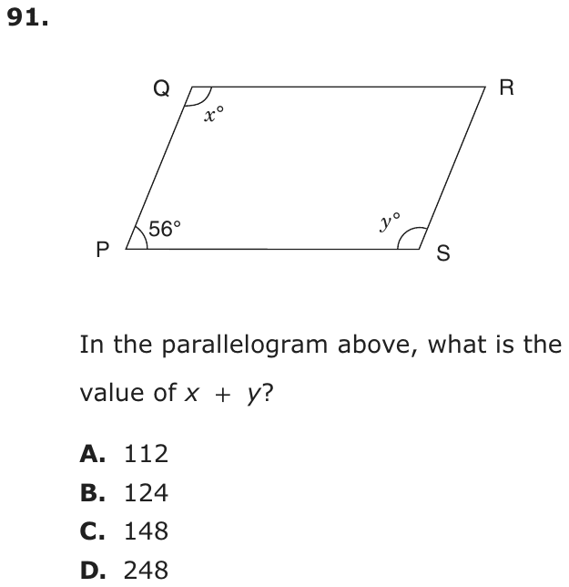 Question 91 as printed on page 84 of the DOE handbook.