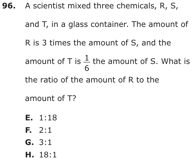 Question 96 as printed on page 85 of the DOE handbook.