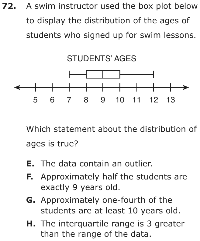 Question 72 as printed on page 79 of the DOE handbook.